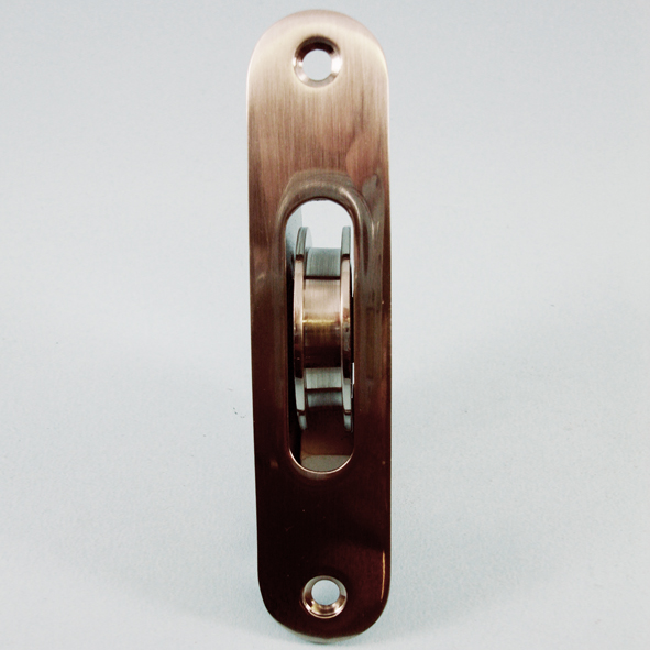 THD270/SNP • Satin Nickel • Radiused • Sash Pulley With Steel Body and 44mm [1¾] Brass Ball Bearing Pulley